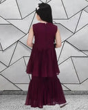 Classy Georgette Salwar Suit Set for Girls, sleeveless embroidered Indian outfit with dupatta and bottomwear