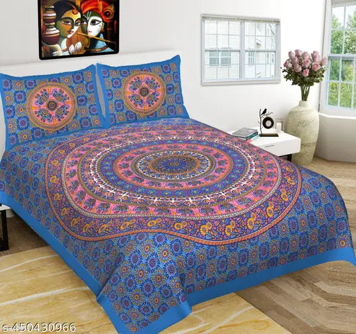 Soft and luxurious double bedsheet in elegant gray texture, ideal for a comfortable bedroom setting