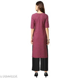 Wine color crepe kurta and black rayon palazzo set, printed net motif, easy-breezy summer wear