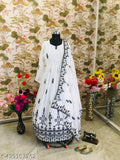 Georgette floral embroidered V-neck kurtas set, Indian party wear for women in various sizes, available at maxi latestgowngirls