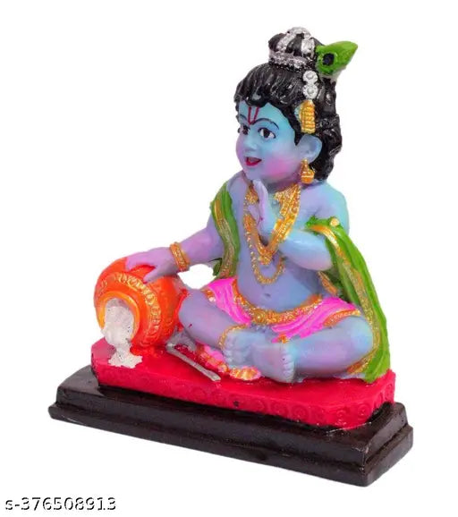Multicolor resin Krishna Idol Murti Statue for Puja, intricately detailed, Indian-handcrafted decorative showpiece gift