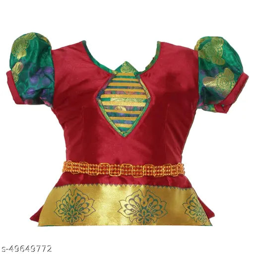 Fabulous kids girls cotton silk Lavanya Pattu Lehenga Choli with short sleeves and net dupatta, Indian traditional fancy party wear for ages 6-8 years