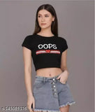 Cotton blend printed crop top for hot girls and women, 170 GSM India origin