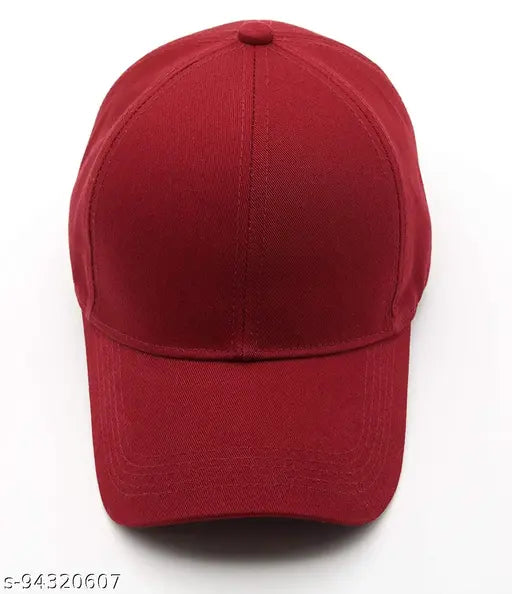 Maroon cotton baseball cap pack (1) - Solid design for men, women, and teens. Adjustable fit and hand wash only