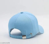Sky blue cotton baseball cap, solid pattern, onesize pack of 1, origin India