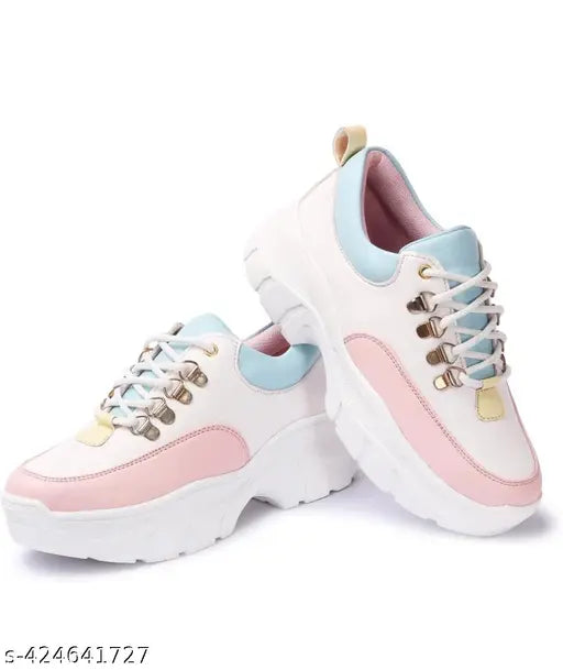 White synthetic and rubber kids' sneakers, lace-up design with supportive cushioning - Posewalk for comfortable everyday style