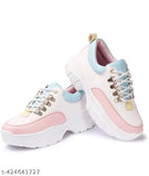 White synthetic and rubber kids' sneakers, lace-up design with supportive cushioning - Posewalk for comfortable everyday style