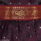 Maroon satin embroidered partywear frock for kids (3-6M, 6-9M, 9-12M, 1-2Y, 2-3Y, 3-4Y, 4-5Y, 5-6Y), intricate embroidery, sleeveless, satin belt. Partywear frock for kids' special occasions