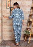 Cotton printed night suit for girls and women, three-quarter sleeves, super cosy and comfy, India origin