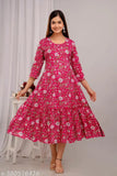 Stylish and trendy urban butterfly embroidered kurti, rayon three-quarter sleeve, sizes S4XL