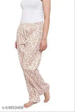 Multicolor free size pack of 3 women's cotton solid printed pyjama/track pants, calf-length and machine washable for casual, sport, or outdoor activities