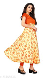 Satin silk short sleeve printed kurti from India