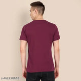 Grey, maroon, and red cotton men's T-shirts (pack of 3 pcs), short sleeves solid pattern