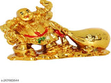 Poly Resin Buddha Potali with 3 Lucky Coins, Indian artifact for prosperity and achievement