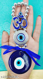 Ceramic Evil Eye hanging for home protection, good luck charm & prosperity at office & home (10cm x 4cm x 1.5cm) - Indian Feng Shui remedy for Vastu