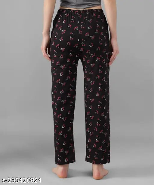 Anixa cotton maxi night dress, comfortable lounge wear for women & girls, printed pyjama in India