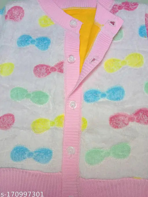 Wool printed net new born baby winter sweater with long sleeves, warm for 0-12 months
