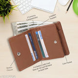 Solid faux leather men's wallet, India-made, 2 compartments including 8 card slots & 2 hidden pockets