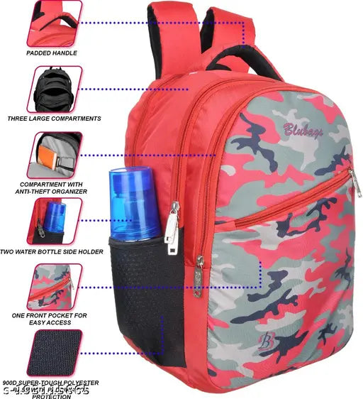 Multicolor digital printed polyester backpack, perfect for school or college with a spacious 32L capacity and laptop compartment