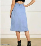 Solid denim women's skirt, fashionable and classy, size 28/32, made in India