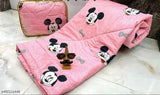 Glace cotton cartoon print kids comforter, ideal for mild winter, made in India