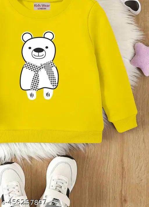 Kids cotton blend printed sweatshirt combo for casual outfits. Soft material suitable for kids' skin. Available in sizes from 0-12 years old. Made in India
