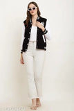 Women's trending black fleece jacket with printed net pattern, perfect for parties and events