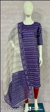 Ikkat cotton kurta with dupatta, printed set for Diwali festival, size M, three-quarter sleeves