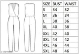 Black polka dot print crepe jumpsuit for women, sleeveless style with easy zip closure. Size XXL (bust 42in, length 37in, waist 38in). Summer fashion accessory from India