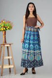 Printed cotton wraparound skirt for girls, stylish and available in sizes 36-44 (India)