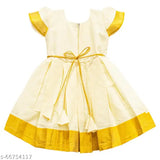 New Model Kerala frock, short sleeve solid net dress for toddlers (6-12M, 12-18M, 18-24M, 2-3Y), adorable Indian style children's clothing