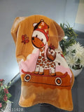 Cotton mink blanket giraffe, premium, feather-soft, ideal for mild winter, made in India