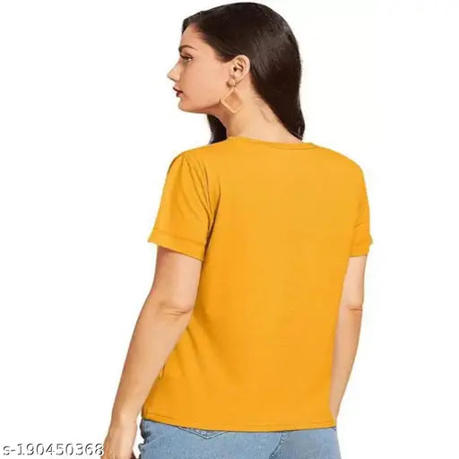 Printed cotton half-sleeve t-shirt for women (Pack of 2), multiple colors available