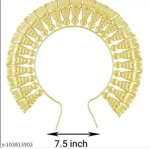 Golden brass arch for pooja and idols, Indian handicraft showpiece