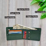 Faux leather casual unique men's wallet, free size with 8 card slots, 2 currency compartments, coin pocket - India-made