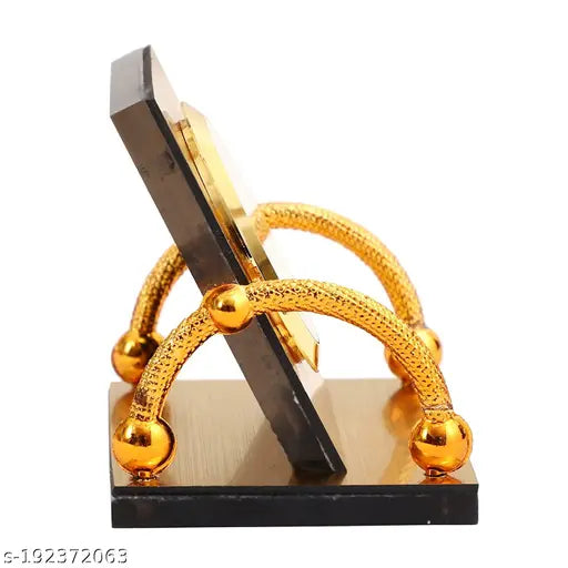 Golden color acrylic Laps of Luxury Ek Onkar Guru Nanak Jifor Car Idol, decorative religious art for home, office, or car dashboards