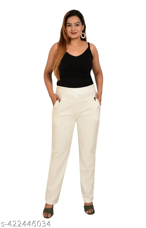 Comfortable Lycra jegging in solid net, XL to 7XL sizes, made in India