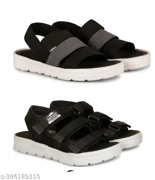 Black EVA sole sports combo sandals for men's summer - comfortable, lightweight, and breathable fashion floaters on foot