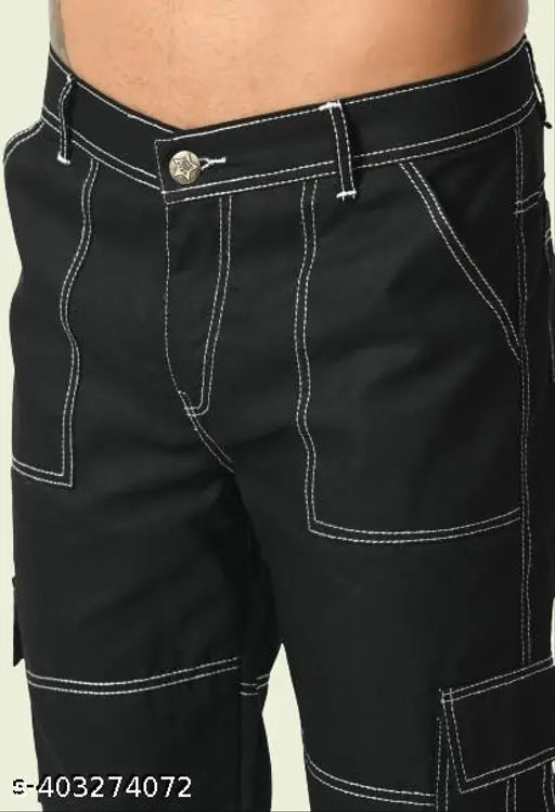 Mevan Regular Fit Cotton Blend Black White Pocket jeans - high-quality, stretchable denim for men's casual and party wear, features two front patch pockets and two back pockets