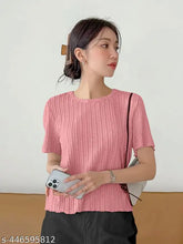 Wool long-sleeved classic fashion t-shirt, self-designed pattern for women, XS - XL sizes