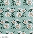 Green Flower Premium Cotton Elastic Fitted Bedsheets with 2 King Size Pillow Covers, 78x72 inches