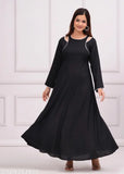 Viscose rayon women's anarkali, solid combo, three-quarter sleeves. Indian fashion wear on mannequin