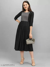 Viscose Rayon women's embroidery work kurti, solid combo, three-quarter sleeves. Indian-origin women's embroidered straight kurti in S, M, L, XL, XXL sizes (36in, 38in, 40in, 42in, 44in)