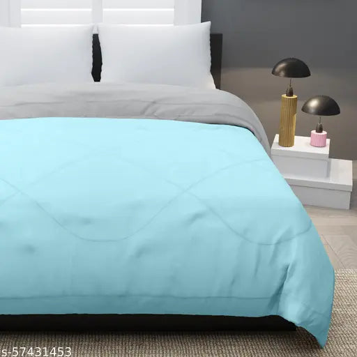 Winter-summer reversible king size micro cotton comforter, 300 GSM, ideal for chilly nights, 230x254cm
