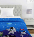 Cartoon single reversible polycotton comforter for AC room, lightweight and soft, ideal for single-size beds (60x90 inches), India origin