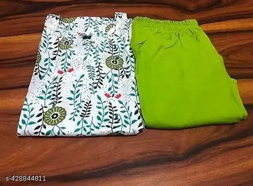 women's rayon print kurta pant set, Indian women's wear with soft rayon fabric, single size set in various sizes