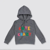 Comfy wool-blend MYY printed unisex hoodie with long sleeves & 2 side pockets, size 4-5 years