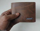 Faux leather trendy wallet for men and women, 2 compartments, solid pattern, latest design from India (12x9cm)