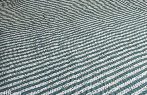 Cotton Reversible Double Bed Quilted Dohar, floral pattern, ideal for AC rooms