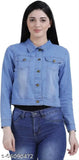 Indian-origin plain denim jacket, L size (38in bust, 19in length, 34in waist, 34in hip), great for parties and outdoors